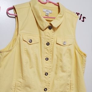 Christopher & Banks Yellow Denim Vest